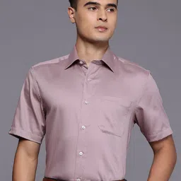 Louis Philippe Classic Fit Self Designed Pure Cotton Formal Shirt-image-48