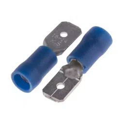 RS PRO Blue Insulated Male Spade Connector, Tab, 6.35 x 0.8 mm Tab Size, 1.5 mm² to 2.5 mm², 1251953-image-81