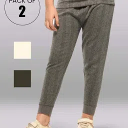 LUX Inferno Kids Grey & White Skinny Fit Thermal Pants (Pack of 2)-image-68