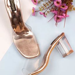 Shoetopia Women's Rose Gold Casual Sandals-image-5