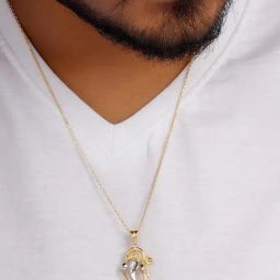 GIVA 92.5 Sterling Silver Om Ganesha Pendant with Link Chain for Men-picture-30