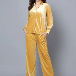 Anvi Be Yourself Yellow Maxi Shirt With Pants-picture-20