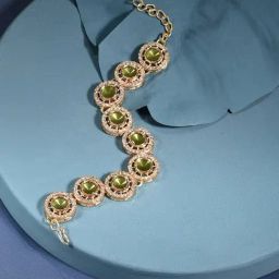 Zaveri Pearls Green Round Stones & Dazzling Austrian Diamond Ethnic Bracelet-ZPFK16410-image-59