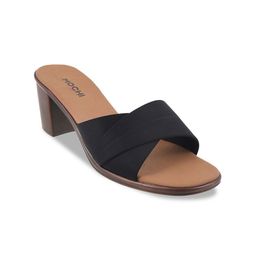 Mochi Women Black Solid Sandals-22