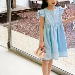 LULU & SKY Striped Flutter Sleeve Fit & Flare Dress-image-43