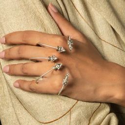 Shaya 92.5 Sterling Silver Emma Palm Cuff for Women-image-50