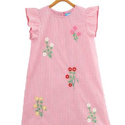 Miyo Girls Red Checked A-Line Dress-image-53
