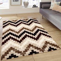 PRESTO Brown & Beige Printed Hand Tufted Wool Anti-Skid Carpet-image-88