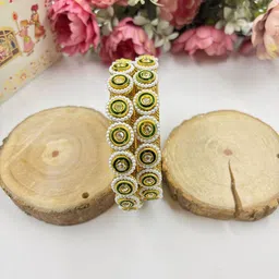 Wedding Chuda by Hitesh Bangles Set Of 2 Stone Studded & Beaded Bangles image 2