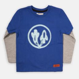 Angel & Rocket Kids Royal Blue Printed Full Sleeves T-Shirt-image-5