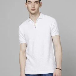 celio* White Cotton Regular Fit Polo T-Shirt-image-61