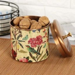 India Circus by Krsnaa Mehta Yellow Steel Bird Land Storage Jar (1.1 L)-12