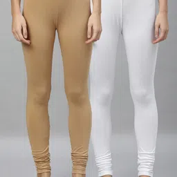 Kryptic Women Pack of 2 Solid Churidar-Length Leggings-picture-36