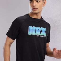 HRX by Hrithik Roshan Men Brand Logo Print Raglan Sleeves Rapid-Dry Running T-shirt-image-95