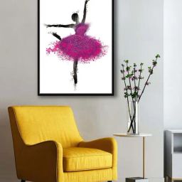 999Store White Canvas Dancing Woman Modern Art Canvas Wall Painting-20