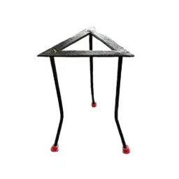 Biohall 20.32x15.24 cm Size Black Powder Coated Triangular Top Metal Sheet Tripod Stand, BLS.MTW.50-42