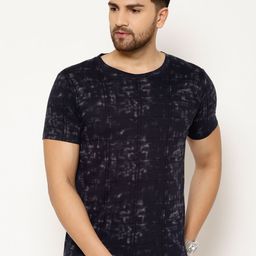 EPPE Men Navy Blue Printed Round Neck Cotton T-shirt-image-75
