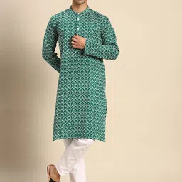 Anouk Men Embroidered Chikankari Kurta With Pyjamas-image-36