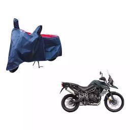 Auto Pearl Waterproof Two Wheeler Cover For Triumph Tiger 800 (Red & Blue)-picture-24
