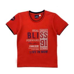 Cavio Kids Red Printed T-Shirt-image-92