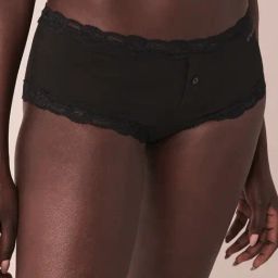La Vie En Rose Black Lace Work Boy Shorts Panty-image-61
