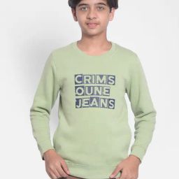 Crimsoune Club Kids Sage Green Graphic Print Full Sleeves Sweatshirt-image-81