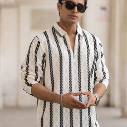 Powerlook Men Opaque Striped Casual Shirt-image-57
