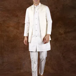 Exotic India Men Solid Kurta with Pyjama-picture-10