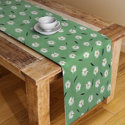 Alina decor Green & White Floral Digital Printed Table Runner-picture-21