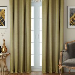 SWAYAM Green Set of 2 Black Out Door Curtains-image-6