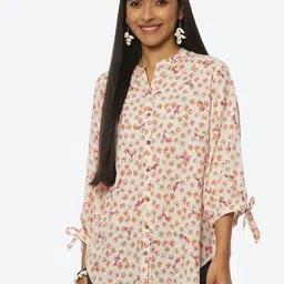 Rangriti Floral Print Mandarin Collar Top-image-20