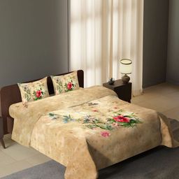 Synergized Cotton Crimson Beige & Red Printed 300 TC King Bedsheet Set-2.74 m x 2.74 m-picture-6