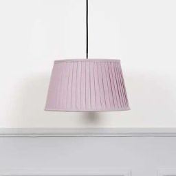 Kapoor E Illuminations Pink Linen Pleated Shade Pendant Light-image-93