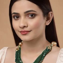 Dugran By Dugristyle Green & Golden Princess Necklace with Kundan & Pearls for Women-image-13
