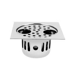 Sanjay Chilly Square Double Gypsy Floor Drainer with Cockroach Trap and Pipe Hole Silver 153 x 153 mm, ‎SCCT-SDG-153-image-7