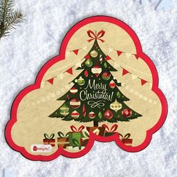 Indigifts Beige & Red Christmas Quote Self-Adhesive Decorative Magnets-image-84