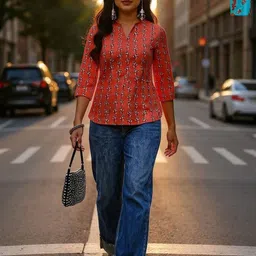 THE FAB FACTORY Pack Of 2 Mandarin Collar Printed Tunic-image-88