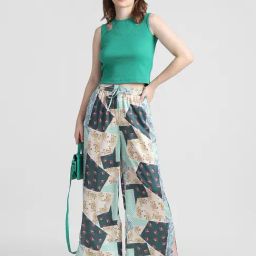 Only Green Printed Relaxed Fit High Rise Pants-picture-21