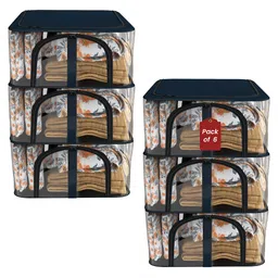 Kuber Industries Navy Blue Set of 6 Regular Drawer Organiser Organisers-46