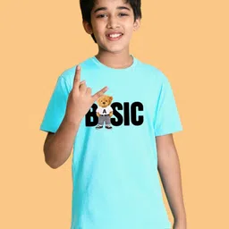 NUSYL Boys Graphic Printed Round Neck Short Sleeves Cotton T-shirt-image-16