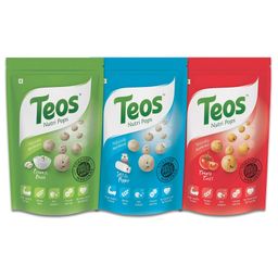 Teos Nutri Pops Roasted Makhana Cream & Onion Salt & Pepper & Tomato Twist Pack of 3 - 210 g-11