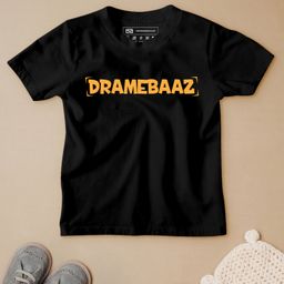Be Awara Half Sleeves Dramebaaz Printed T Shirt - Black-image-55