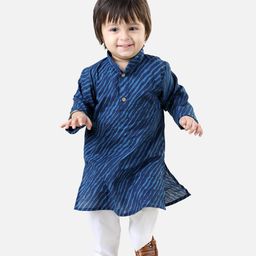 BownBee Pure Cotton Full Sleeve Kurta Pajama For Boys - Blue-image-8