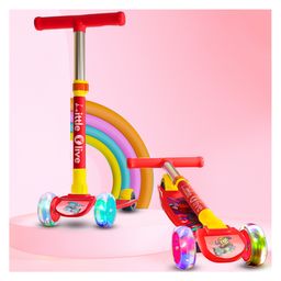 Little Olive Tikes 4 Level Height Adjustable Scooter for Kids with LED Lights - Red-3