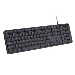 Portronics Ki-Pad 3 USB Wired Keyboard with Large Keycaps, Noise-Free Typing, Fn Multimedia Hotkeys, Full-size Layout with Num Pad, Ergonomic Design, 1.5m USB Cable, for Laptop, PC, Mac (Black) POR-2417-image-49