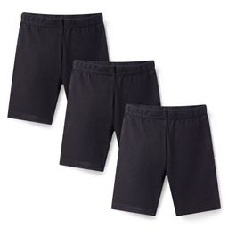 Babyhug Cotton Lycra Knit Mid Thigh Length Solid Color Cycling Shorts Pack of 3 - Black-image-21