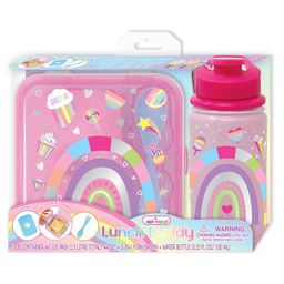Hot Focus Rainbow Lunch Buddy Lunch Box With Water Bottle & Ice Pack - Pink-image-4