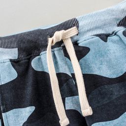 Lazy Bones Knee Length Camouflage Shorts- Blue image 3