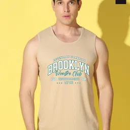 WOOSTRO Pack Of 2 Printed Combed Cotton Gym Vests VWS26(BKLN RUST)(RUN BLACK)-image-9