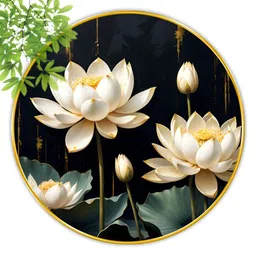 Aura Black & White 1 Piece Wood Floral and Botanical Wall Paintings-image-78